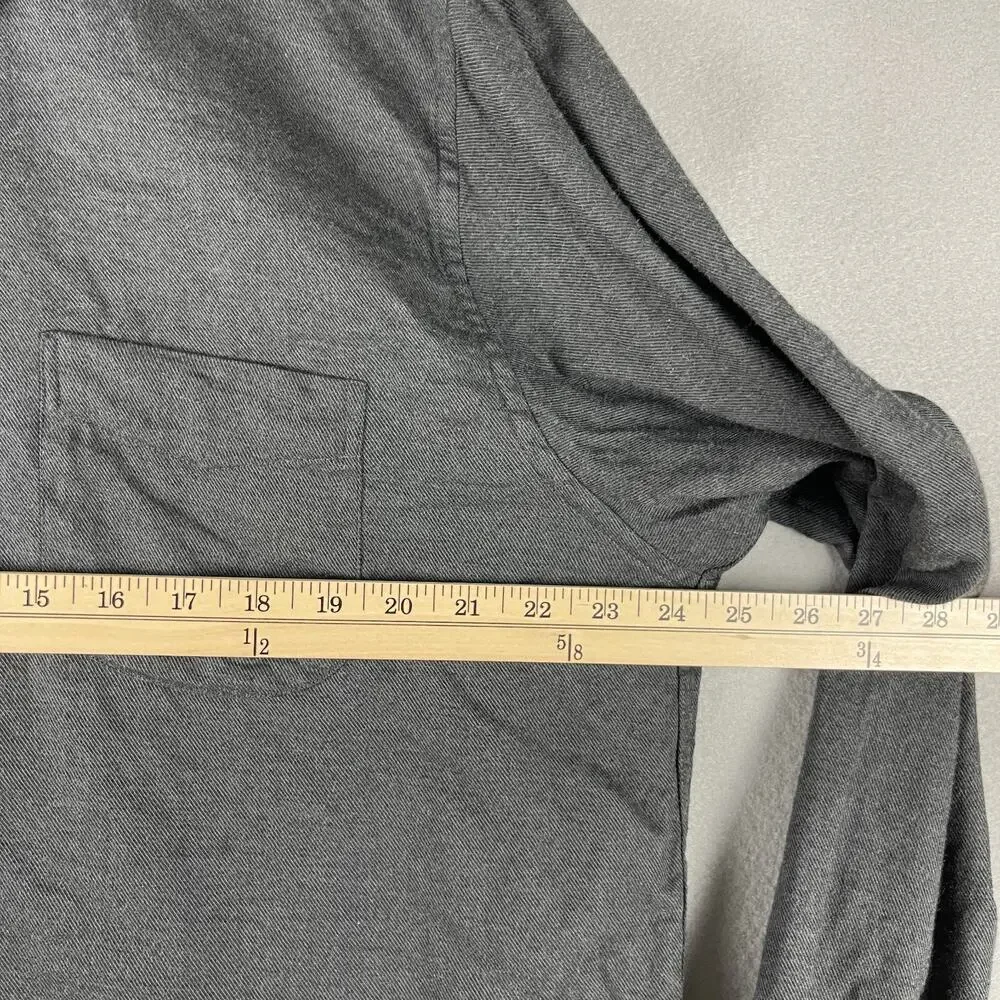 J Crew Cashmere Blend Shirt Mens XL Gray Cotton Long Sleeve‎ Button Up Classic